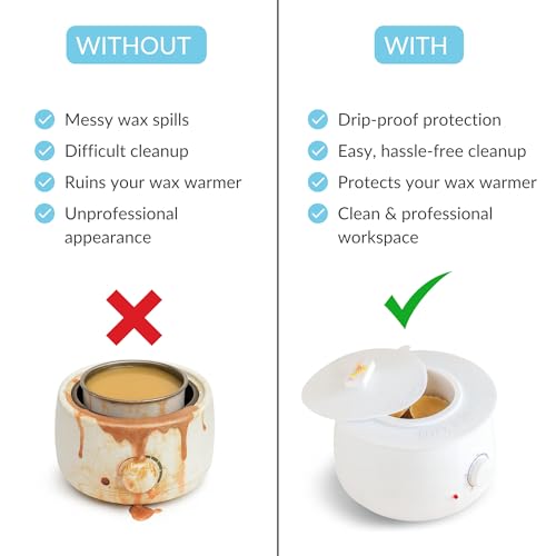 Reusable Non-Stick Silicone Wax Collars + Can + Lid for Wax Pot ? Fits All 14-16 oz Wax Cans & Warmers ? Wax Warmer Collars for Easy, Mess-Free Cleaning, 3-Piece Set (Collar + Can + Lid, White)