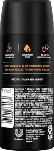 AXE Dark Temptation Body Spray for Men 4 Oz (Pack of 6)