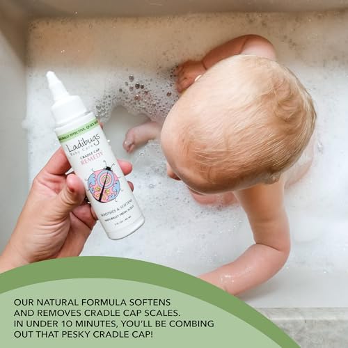 Ladibugs Baby Cradle Cap Remedy Kit - Gentle 2-Step Serum & Comb Set