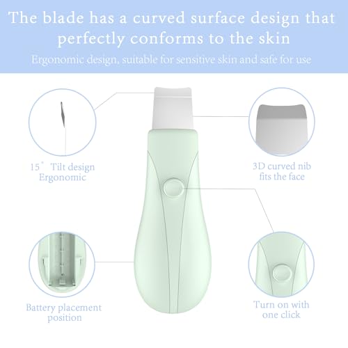 Skin Scrubber Face Spatula - Blackhead Remover & Pore Cleaner - Green