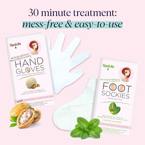 SpaLife Korean Hand Gloves & Foot Mask Socks Set (4 Pairs)