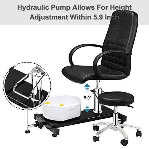 OmySalon Hydraulic Pedicure Chair with Foot Bath & Technician Stool