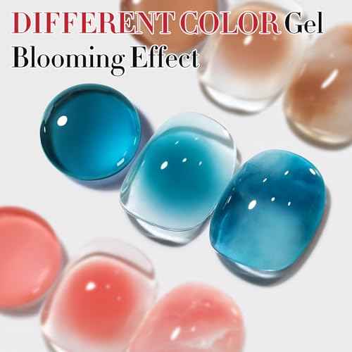 Double Rhythm Blooming Gel Polish 15 ml Clear Blooming Nail Art Polish for Spreading Effect DIY at Home 0.5 Oz (Clear)