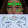 Glow-in-the-Dark Face Gems Rhinestone Tattoo Stickers