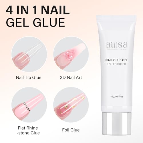 AILLSA Solid Gel Nail Glue for Press-On Tips - Long Lasting 15g