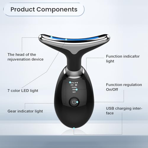 Red Light Therapy Face & Neck Massager for Anti-Aging Skin Rejuvenation