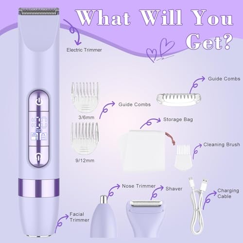 4-in-1 Women's Electric Razor | Dual-Head Waterproof Trimmer