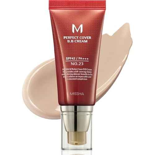 MISSHA M Perfect Cover BB Cream No.23 Natural Beige -Light/Medium with Cool/Neutral Undertone SPF 42 PA +++ 1.69 Fl Oz - Tinted Moisturizer for face with SPF