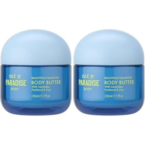 Isle of Paradise Beautifully Balanced Body Butter - For Soft, Smooth Skin - Skin Barrier Body Butter with Ceramides, Panthenol, and Cica - Strengthens and Locks in Moisture - 7.77 fl. oz