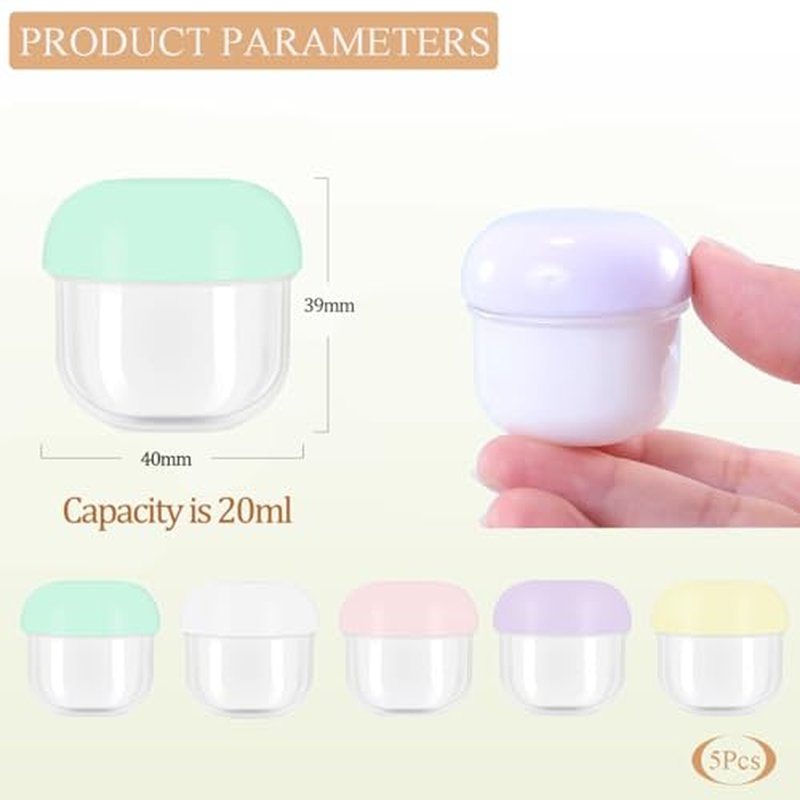 20ml Travel Containers - 5 Pack Portable Jars for Creams & Lotions