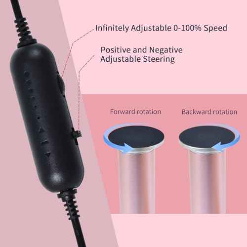 4.8IN Longer Electric Foot Callus Remover with 80pcs Sandpaper Discs, Professional Aluminum Callus Remover for Feet, Stepless Speed Control Pedicure Tools for Dead Skin (Pink)