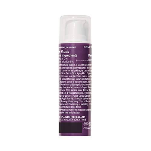 COVERGIRL Advanced Radiance Age Defying Foundation Makeup Medium Light, 1 oz (packaging may vary) (Pack of 2)