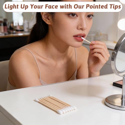 1000 Pcs Pointed Tip Cotton Swabs Makeup Precision Applicator