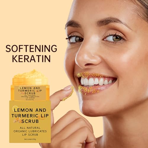 Turmeric Lemon Lip Scrub with Aloe Vera - Exfoliating & Moisturizing