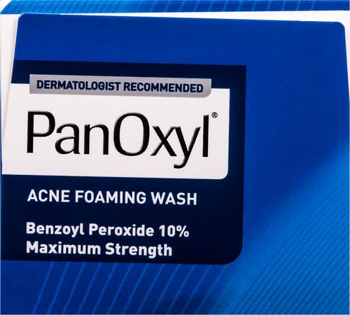 PanOxyl Acne Foaming Wash Benzoyl Peroxide 10% Maximum Strength Antimicrobial, 5.5 Oz (Pack of 2)