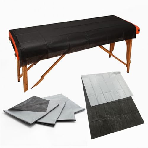 Disposable Tattoo Bed Covers Sheets Black, 40" x 90" (Pack of 10) Soft Non-woven Massage Table Cover, Waterproof Drape Sheets for SPA, Tattooing Chair Studio Supplies, Thick and Strong