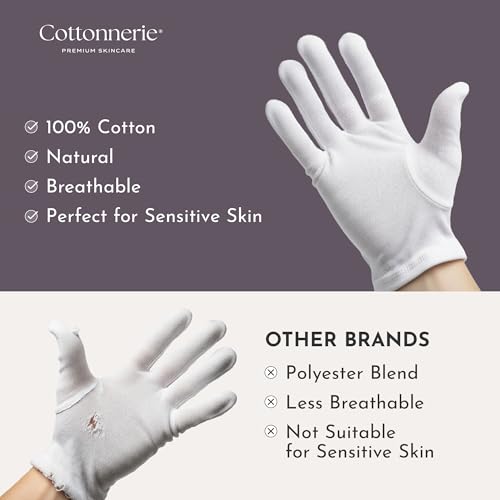 Cottonnerie Cotton Gloves for Dry Hands – 4 Pairs