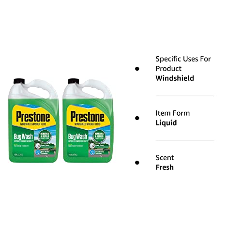 Prestone AS657 Bug Wash Windshield Washer Fluid, 1 Gallon (Pack of 2)