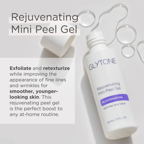 Glytone Rejuvenating Mini Peel Gel | Face Exfoliator with 10.8% FAV Glycolic Acid | Peeling Gel for Face Retexturizes and Reduces Fine Lines & Wrinkles | Dead Skin Remover Chemical Peel | 2 fl oz.
