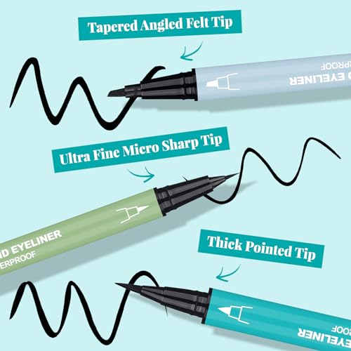 UCANBE 3-Piece Black Liquid Eyeliner Kit - Waterproof 24Hr