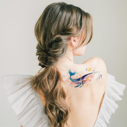 Watercolor Temporary Tattoos for Women - 8 Sheets
