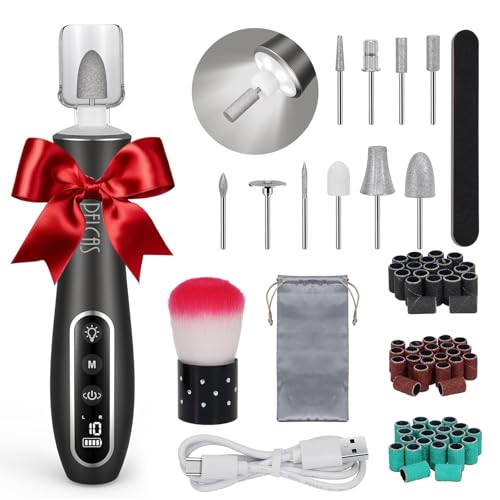 Cordless Electric Nail Drill Kit with 10 Speeds & LED Light