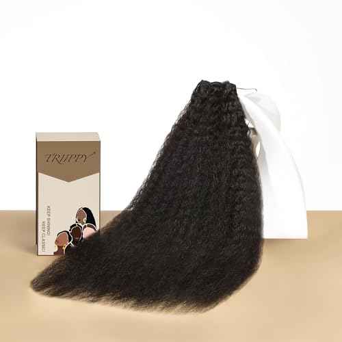 TRIIPPY Kinky Straight Bundles Human Hair,100% Real Raw Cambodian 4C/4A Blowout Hair Sew-In Weave Single Bundle,Triple The Lifespan Over Regular Virgin Hair,No.1 Raw Hair Brand On Amazon(24 Inch)