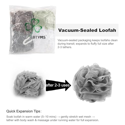 Bath Loofahs 4-Pack Exfoliating Shower Sponges