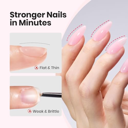 Beetles 2-Piece Builder Gel Kit with Brush - Clear & Pink Nail Extension Gel