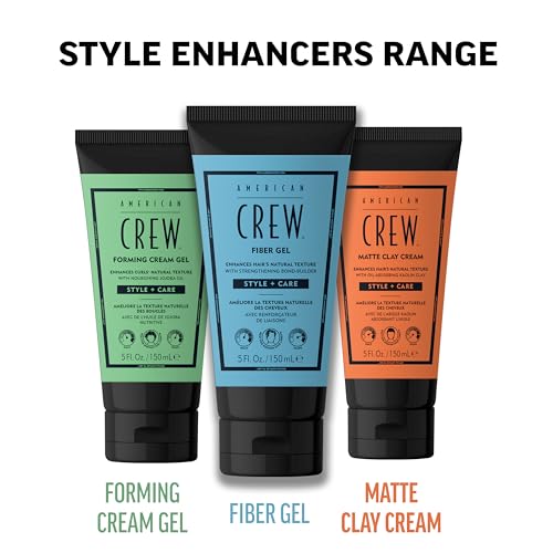 AMERICAN CREW Fiber Gel, Hybrid Styling Hair Gel For Men, Medium Hold With Natural Finish, 5 fl oz