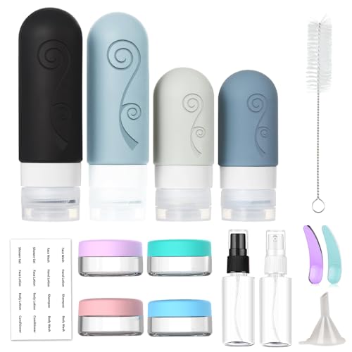 16-Pack TSA Approved Travel Bottles Set with Toiletry Bag