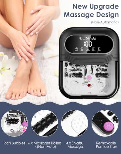 Collapsible Foot Spa with Heat, Bubbles & Massage Rollers