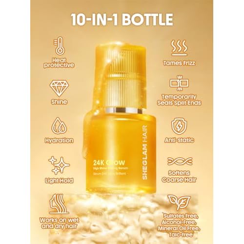 SHEGLAM 4-in-1 Hot Air Brush & 24K 10-in-1 Shine Hair Oil