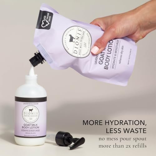 Dionis Goat Milk Lotion Set - Lavender Blossom, 8.5 oz & Refill