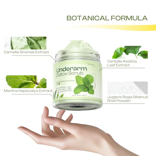 Camellia Underarm Detox Scrub: Armpit Detox Scrub with Mint Centella Deep Cleanse Refresh Exfoliating for Underarms Whole Body