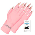 SAVILAND UPF 200+ UV Protection Gloves for Gel Manicures - Pink (One Size)
