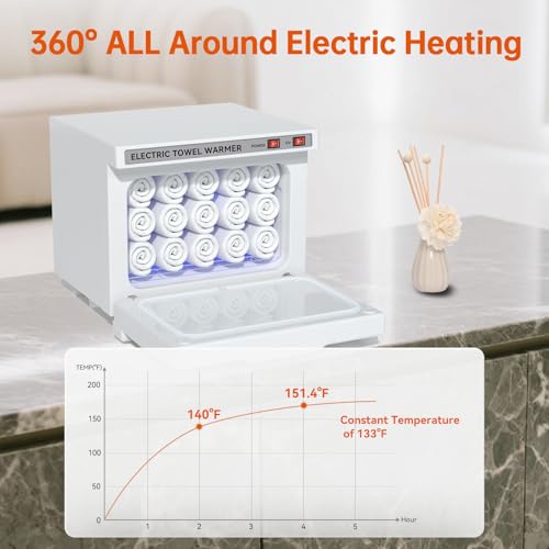 Hot Towel Warmer for Spa,2-in-1 Thermostatic Towel Heater,8L Small Towel Warmer with Quick and All-Round Heating for Facial SPA,Beauty Salon,Esthetician and Bathroom