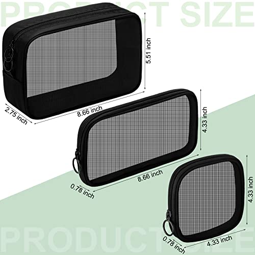 Weewooday 4-Pack Mesh Makeup Bags with Zipper – Travel Toiletry Organizer