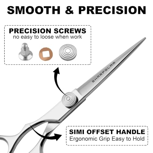 Left-Handed Hair Cutting Scissors 6.5” Professional Shears SHARPGLAM