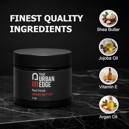 Urban Edge That Beard Butter for Black Men & All Beard Types ? Anti-Itch Beard Moisturizer & Softener with Shea Butter & Argan Oil ? Beard Balm & Cream Conditioner Alternative ? Red Hook Scent ? 2 oz