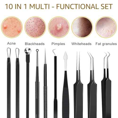 40pcs Pimple Popper Tool Kit Stainless Steel Blackhead Remover Tool Comedones Extractor for Forehead Facial Nose Lightweight Acne Needle Tool with Metal Case for Travel Home Use