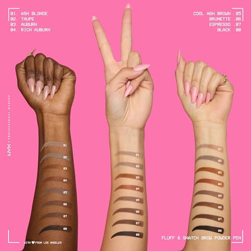NYX Fluff & Snatch Brow Powder Pen - Brunette, Smudge-Resistant