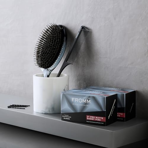 Fromm 2" Matte Black Bobby Pins 600-Pack, Crimped Non-Slip Hair Pins