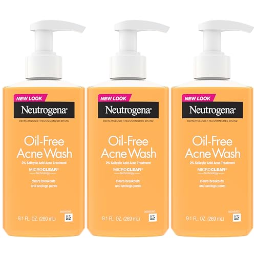 Neutrogena Oil Free Acne Face Wash, 2% Salicylic Acid, 3-Pack