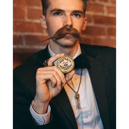 THE VINTAGE GROOMING CO. Death Grip Combo | Sudden Death Hold & Bone Crusher Firm Mustache Waxes for Handlebar, English, Dali, Walrus & Curly Styles