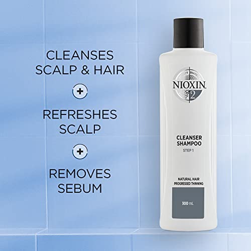 Nioxin System 2 Cleanser Shampoo, Natural Hair with Progressed Thinning, 33.8 oz