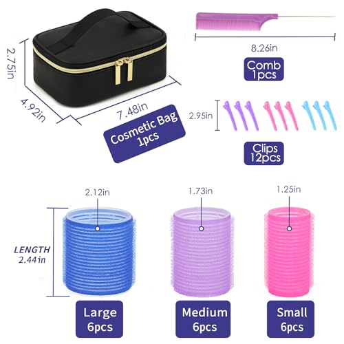Hair Rollers Set, 29 Pcs Self Grip Heatless Curlers