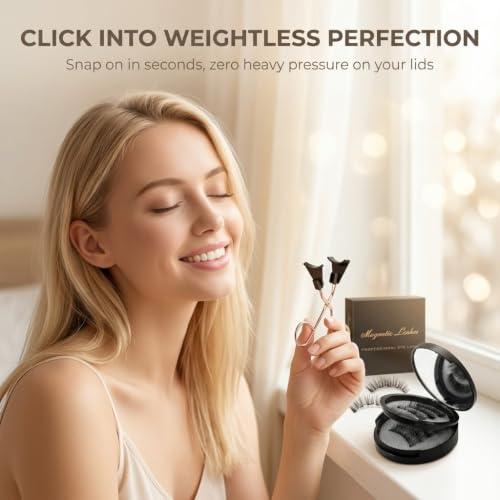 Magnetic Eyelashes Kit - 4 Pairs 3D Wispy Lashes, No Glue