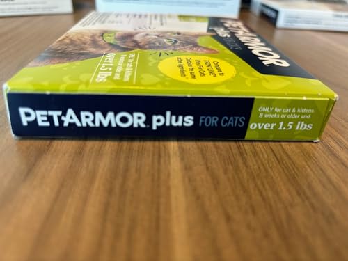 PetArmor Plus Flea and Tick Prevention for Cats, Cat Flea and Tick Treatment, 3 Doses, Waterproof Topical, Fast Acting, Cats Over 1.5 lbs