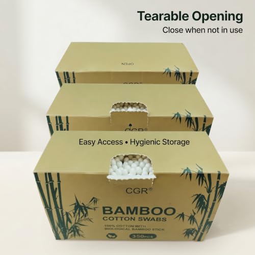 Eco-Friendly Bamboo Cotton Swabs - 1050 Count, Double Tipped